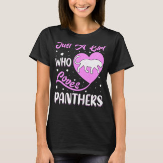T-shirt Panthère En Forme De Coeur Juste Une Fille Qui Aim