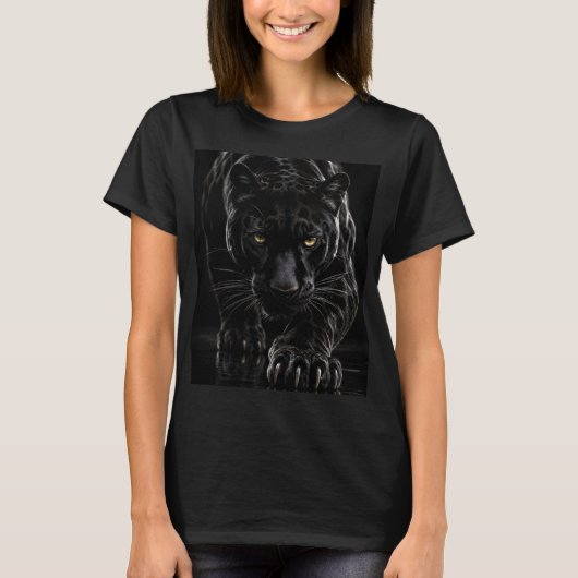T-shirt Panthère noire – 3D hyperréaliste (Devant)