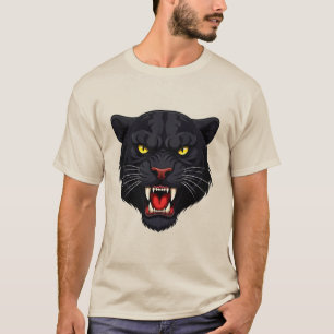 T-shirt Panthère noire agressive aux yeux rouges