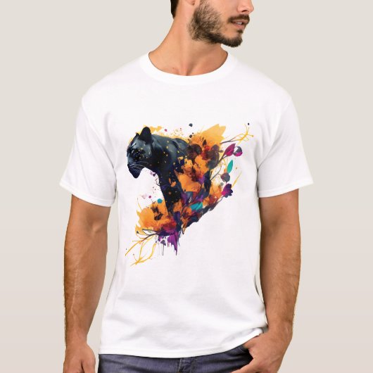 T-shirt Panthère noire bête activée (Devant)