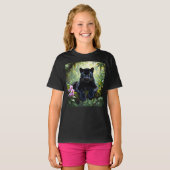 T-shirt Panthère noire dans la jungle (Devant entier)