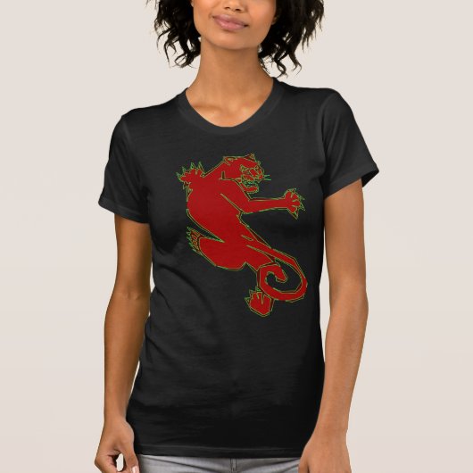 T-shirt panthère rouge/vert (Devant)