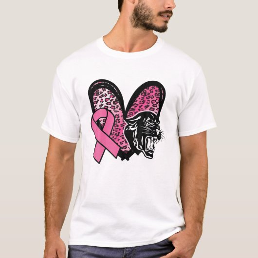 T-shirt Panthers Sensibilisation au cancer du sein léopard (Devant)
