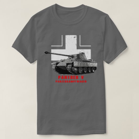 T-shirt Panzerkampfwagen Panther V Char militaire 2ÈME GUE (Design devant)