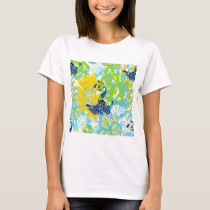 T-shirt paon à fleurs