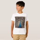 T-shirt Paon Bleu Antique (Devant entier)