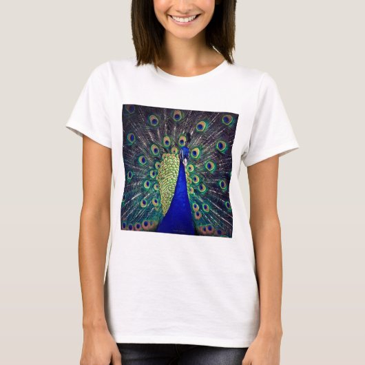 T-shirt Paon bleu cobalt (Devant)