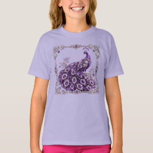 T-shirt Paon de cristal violet de luxe
