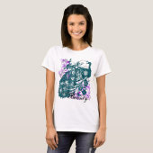 T-shirt Paon pourpre d'Aqua, conception customisée des (Devant entier)