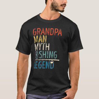 T-shirt Pap Grand-père fier La légende de la pêche Vintage