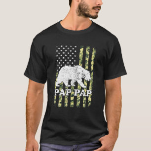 T-shirt Pap Pap Bear Camping Randonnée Camouflage USA Amér