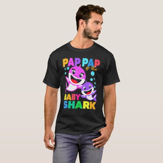 T-shirt Pap Pap Du Bébé Pap Pap Shark Pap Shark C (Devant entier)