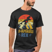 T-shirt Pap Paps Saurus Rex Dinosaur Pap Paps 3 Enfants Fa (Devant)