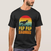 T-shirt Pap Papsaurus Rex Dinosaur Pap Pap Saurus Family M (Devant)