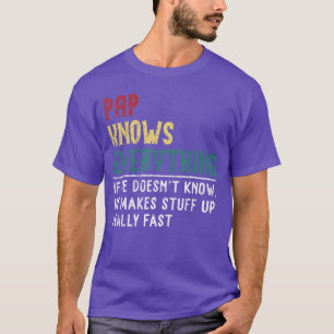 T-shirt Pap sait tout pour Papy drôle Pap cadeau rétro