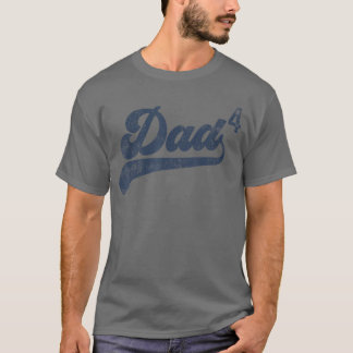 T-shirt Papa4 Papa de 4 Cadeaux Père de Quatre Quatrième f