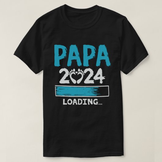T-shirt Papa 2024 Chargement Faire-part de grossesse Nouve (Design devant)