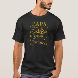 T-shirt Papa 5 Anniversaire Son Royal Fively Princess