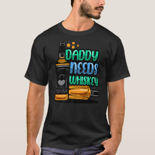T-shirt Papa A Besoin De Whiskey Me Rend Frisky Shot Homme