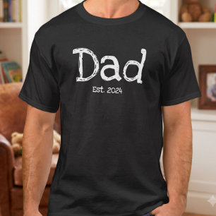 T-shirt Papa a établi du texte blanc gras noir
