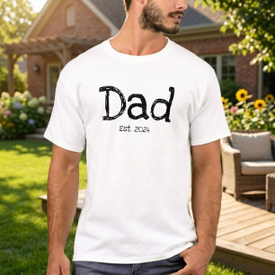 T-shirt Papa a établi gras noir blanc