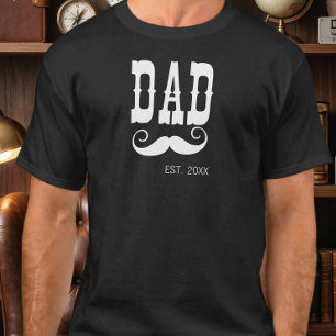 T-shirt Papa a établi la moustache année vintage western