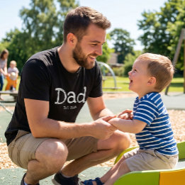 T-shirt Papa a établi un texte blanc gras noir