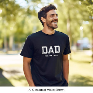T-shirt Papa a établi une typographie simple moderne noire