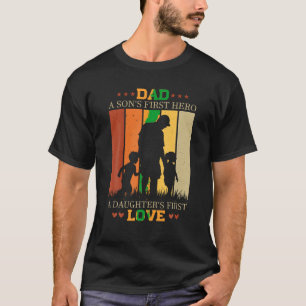 T-shirt Papa a fils premier héros a filles premier amour p