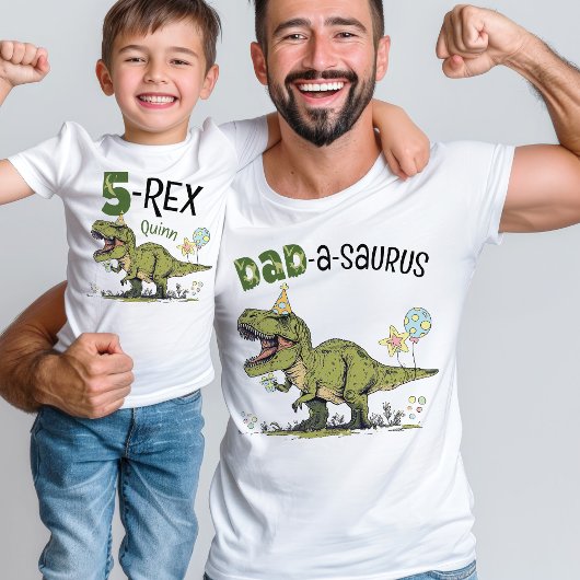 T-shirt Papa-a-saurus Dinosaur Thème Anniversaire de enfan