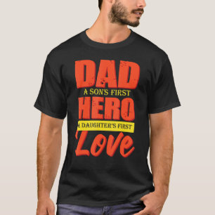 T-shirt Papa A Sons 1er Héros A Filles 1er Amoureux Pères 