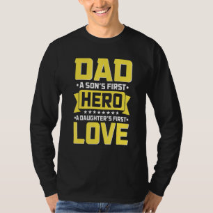T-shirt Papa A Sons Premier Héros A Filles Premier Amour 1