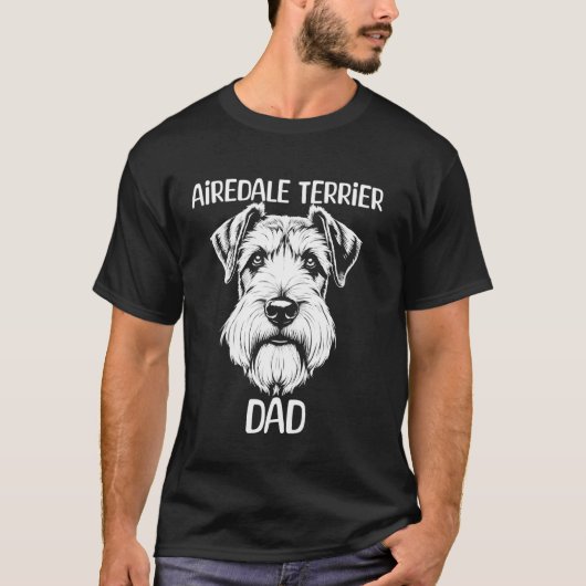 T-shirt Papa Airedale Terrier (Devant)