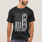 T-shirt Papa American Flag Us Papa Father's day (Devant)