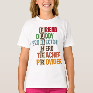 T-shirt Papa ami protecteur héros enseignant pourvoyeur