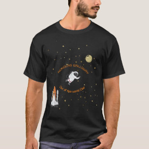 T-shirt Papa Astronaut Lune Rocket Monogramme Système sola