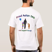 T-shirt Papa autiste avec chien (Dos)