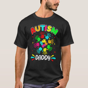 T-shirt Papa autiste Puzzle Soutien Famille Sensibilisatio