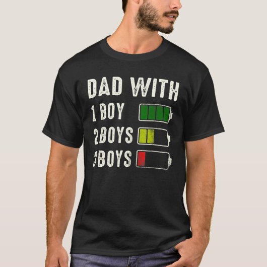 T-shirt Papa Avec Batterie De Trois Garçons Fête des pères (Devant)
