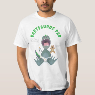 T-shirt Papa Babysaurus T-rex vert