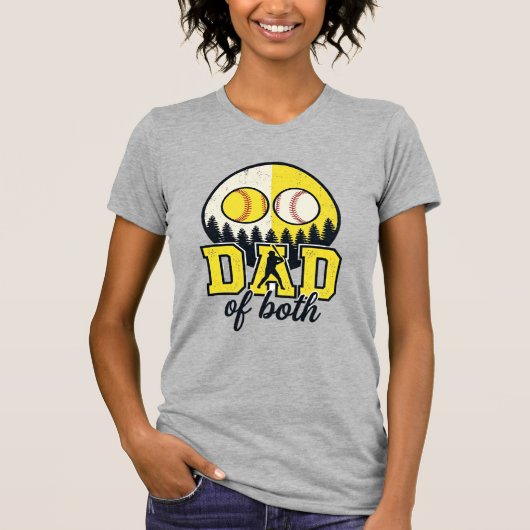 T-shirt Papa Baseball Softball des Deux Conception Vectori (Devant)