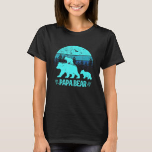 T-shirt Papa Bear 2 Cubs Papa De Twin