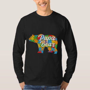 T-shirt Papa Bear Autisme Puzzle