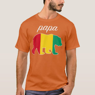 T-shirt Papa Bear Guinea Flag Guinean Roots 