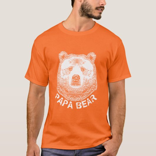 T-shirt Papa Bear, illustration tirée à la main (Devant)