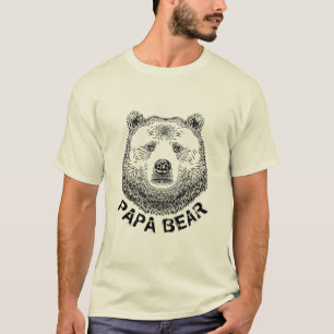 T-shirt Papa Bear, Illustration tirée à la main