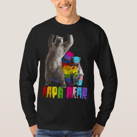 T-shirt Papa Bear Lgbt Gay Trans Pride Support Lgbtq Parad (Devant)