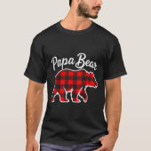 T-shirt Papa Bear Pajama Red Buffalo Xmas Funny Family Chr (Devant)