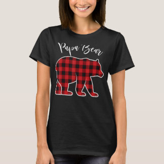 T-shirt Papa Bear Pajama Rouge Buffalo Noël Funny Famille 