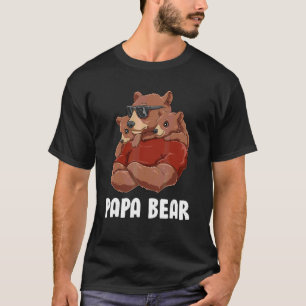 T-shirt Papa Bear Papa Of Twins Siblings Fille Son Pap